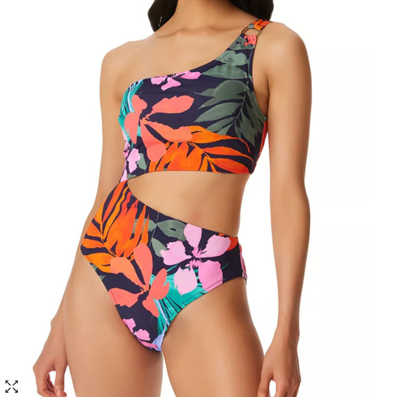 JESSICA SIMPSON Women's Island Paradise Cutout One-Piece Swimsuit Small NWT - Picture 1 of 4